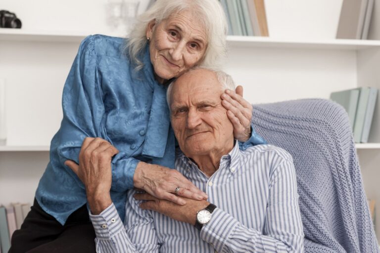 Adorable mature couple love